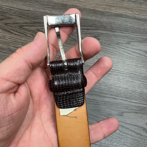 Martin Dingman Brown Lizard Grain Leather Belt 36 - Picture 8 of 9
